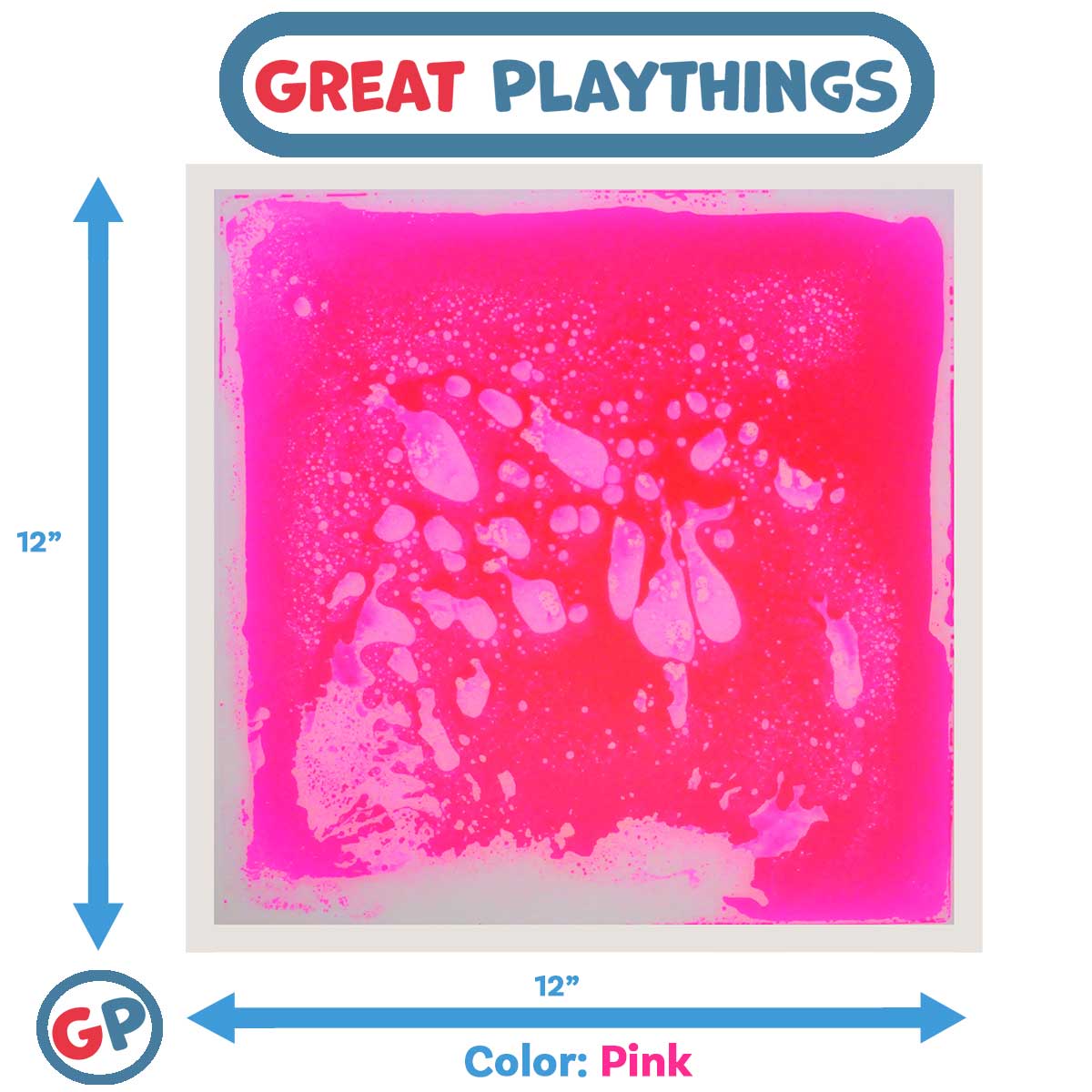 Great Playthings-11.8" Square Liquid Sensory Floor Tile-GP1124-1-Pink-Legacy Toys